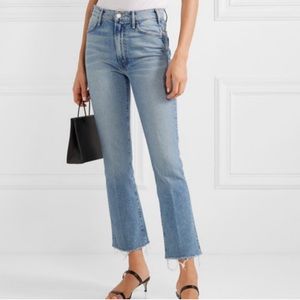 Mother Hustler Ankle fray high rise raw hem jeans